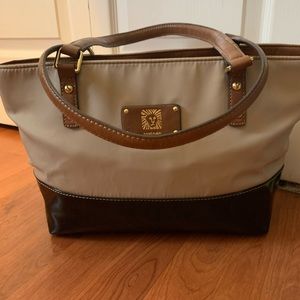 Anne Klein Tan/blk purse